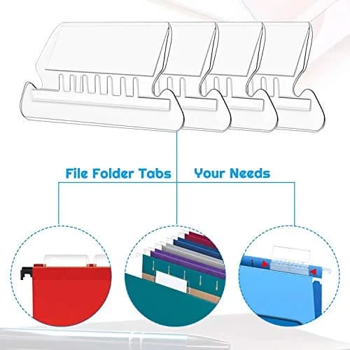 Selizo Hanging File Folder Tabs & Inserts 2" Wide | 100 Sets Value Pack for Easy Organization thumbnail 6