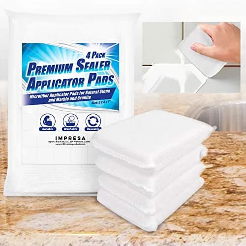 IMPRESA Microfiber Sealer Applicator Pads 5x4x1 in Black | Multi-Surface Grout & Tile Sealer Pads thumbnail 1