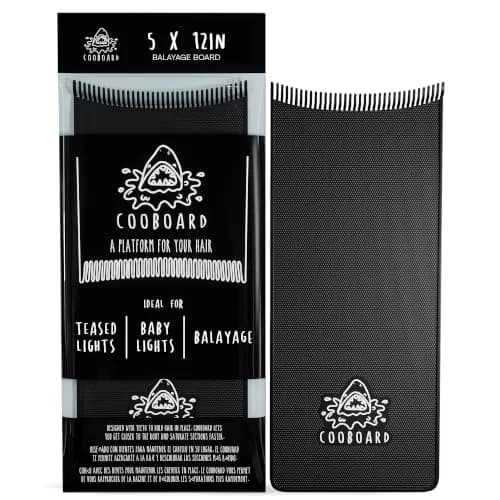 Cooboard Balayage Board with Teeth | Original Hair Highlighting Paddle, 12 in x 5 in | Easy to Clean, Lightweight, Black thumbnail 1