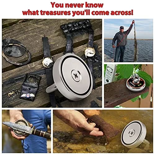 FINDMAG 800 LBS Neodymium Magnet Fishing Kit 2.95 Inch Diameter | Strongest N52 Magnet for Treasure Hunting thumbnail 5