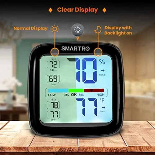SMARTRO SC42 Digital Hygrometer Indoor Room Thermometer | High Precision Temperature & Humidity Monitor thumbnail 2