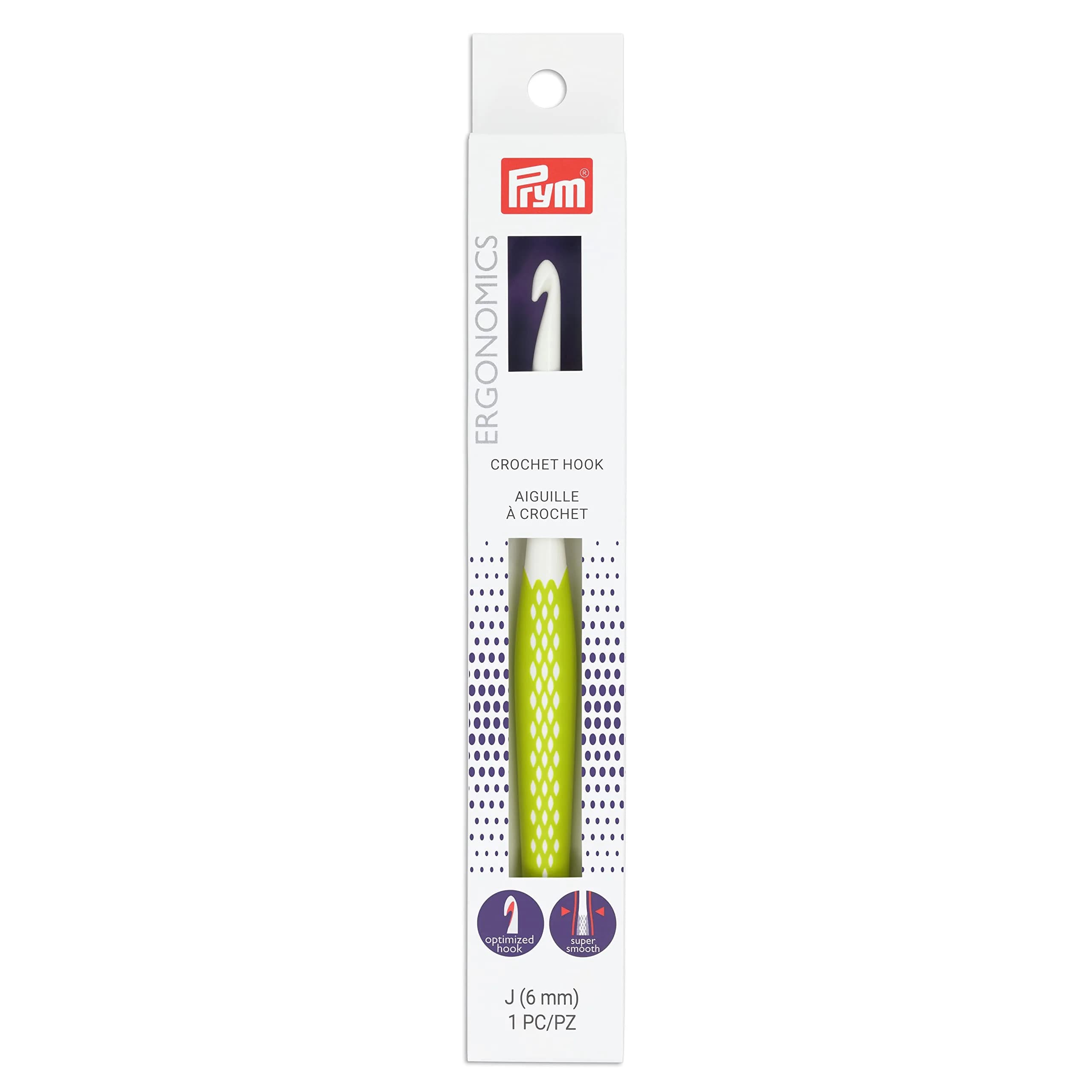 Prym Crochet Hook H8/5mm | Lightweight, Smooth, Ergonomic Handle for All Yarn Types — 6 mm