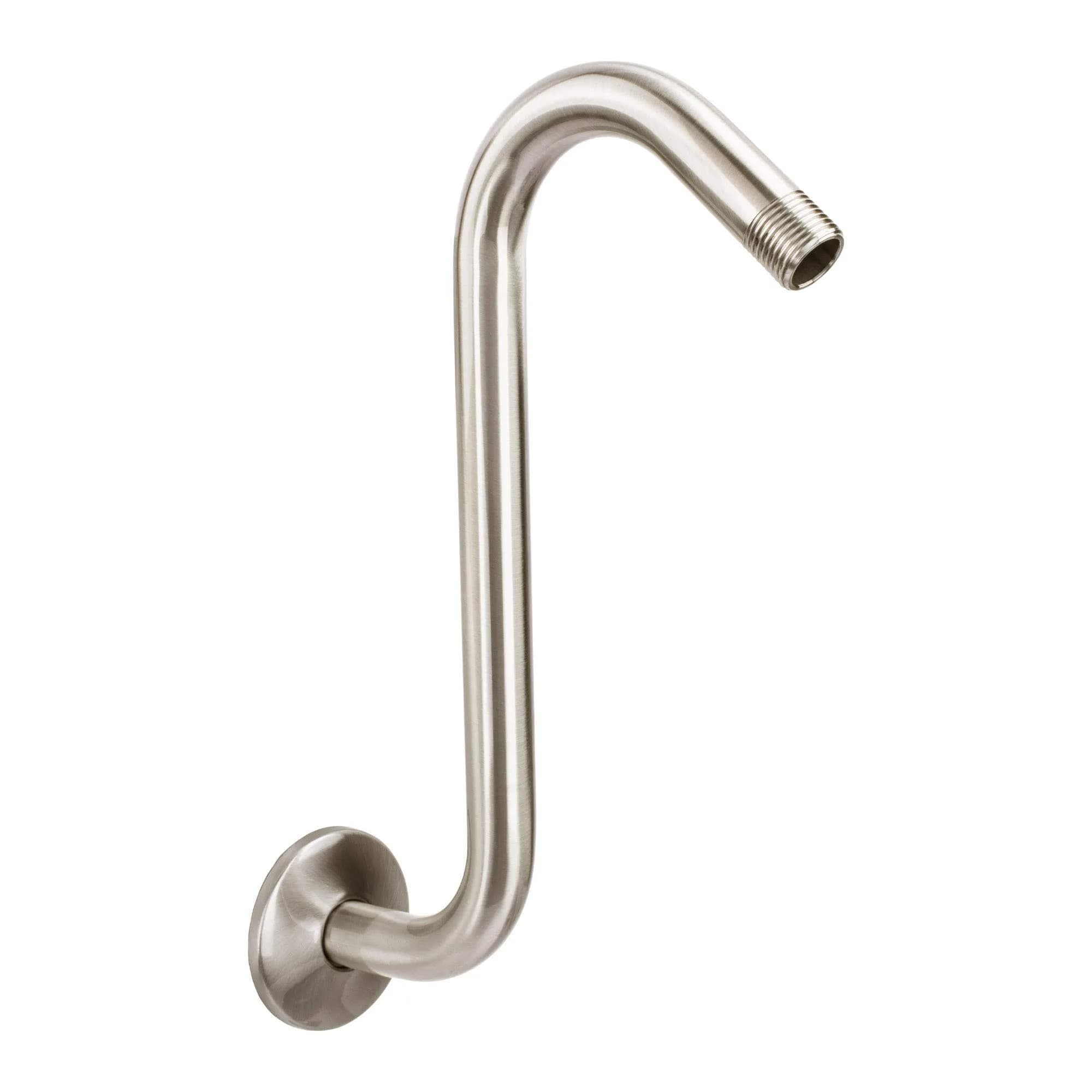 JS Jackson Supplies 10.5 Inch Shower Arm Extension with Flange, Brushed Nickel | Raises Showerhead 10.5 Inches - main product image