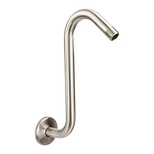 JS Jackson Supplies 10.5 Inch Shower Arm Extension with Flange, Brushed Nickel | Raises Showerhead 10.5 Inches thumbnail 1