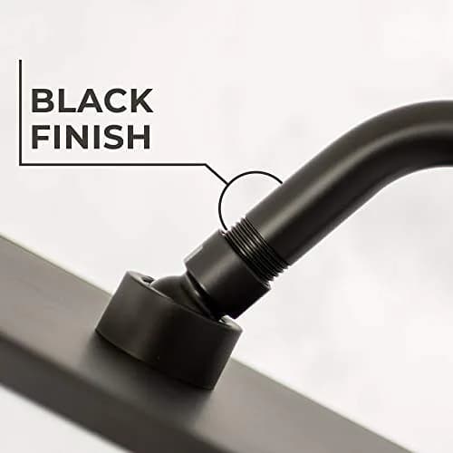 JS Jackson Supplies Shower Head Extension Arm with Flange 10.5 Inch Black | Curved S Shape, Stainless Steel, Standard 1/2" thumbnail 4