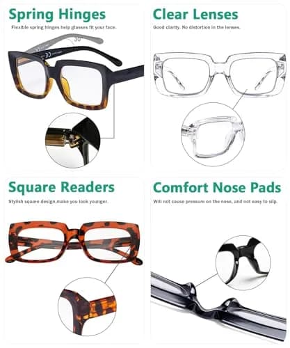 Eyekepper Oversized Square Reading Glasses 47mm (1.85 in) | +2.50 Magnification thumbnail 5