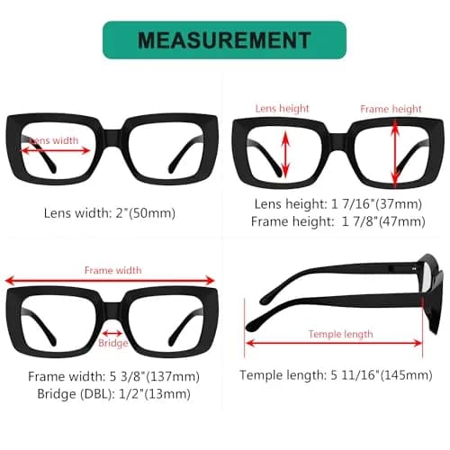 Eyekepper Oversized Square Reading Glasses 47mm (1.85 in) | +2.50 Magnification thumbnail 3