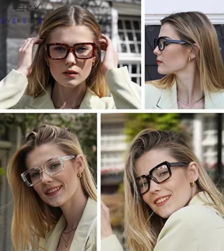 Eyekepper Oversized Square Reading Glasses for Women +1.75 | Stylish Frames with Spring Hinges thumbnail 2