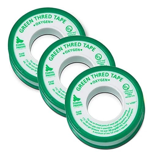 Gasoila Green PTFE Thread Seal Tape 1/2 Inch x 260 Inch | Leak-Proof, High-Density, Non-Toxic, 3 Pack thumbnail 1