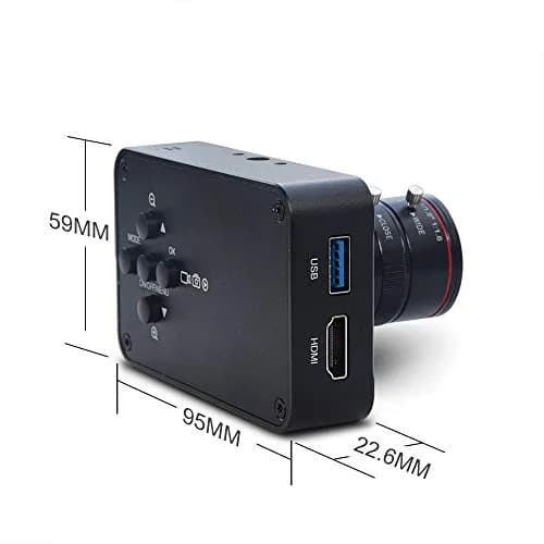 MOKOSE 12MP HDMI Camera 1080P USB Webcam 4K Recording | Industry C/CS-Mount Lens thumbnail 3