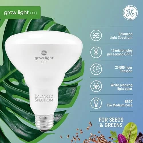 GE Grow Lights for Indoor Plants BR30 LED Bulb 4 Pack | Balanced Spectrum for Seeds & Greens thumbnail 2