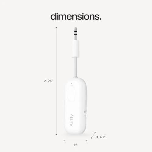 Twelve South AirFly Pro Bluetooth Wireless Audio Transmitter & Receiver, White | Transmits Audio from Any 3.5mm Jack thumbnail 9