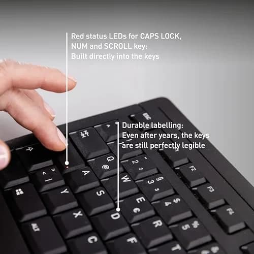 Cherry Stream Keyboard | Wired Slim Whisper Quiet Silent Keys Black | 18.23 in (46.3 cm) Length thumbnail 5