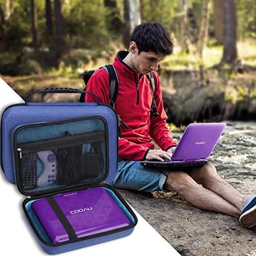Aproca Hard Storage Case for 11.5"-12.5" Portable DVD Players | Blue EVA Carrying Case with Mesh Pocket thumbnail 5