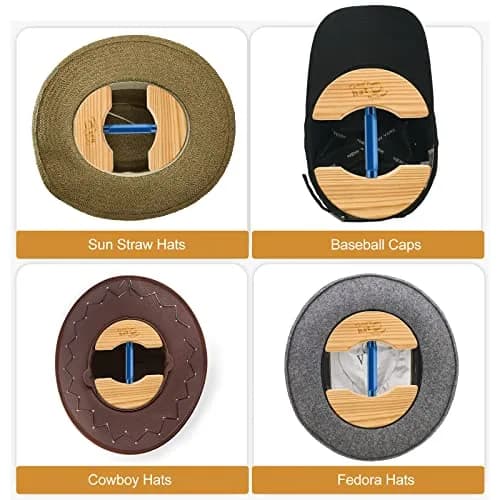 Tang's Adjustable Wooden Hat Stretcher for Fitted Hats, Small Blue | Maintains Hat Shape & Size thumbnail 6