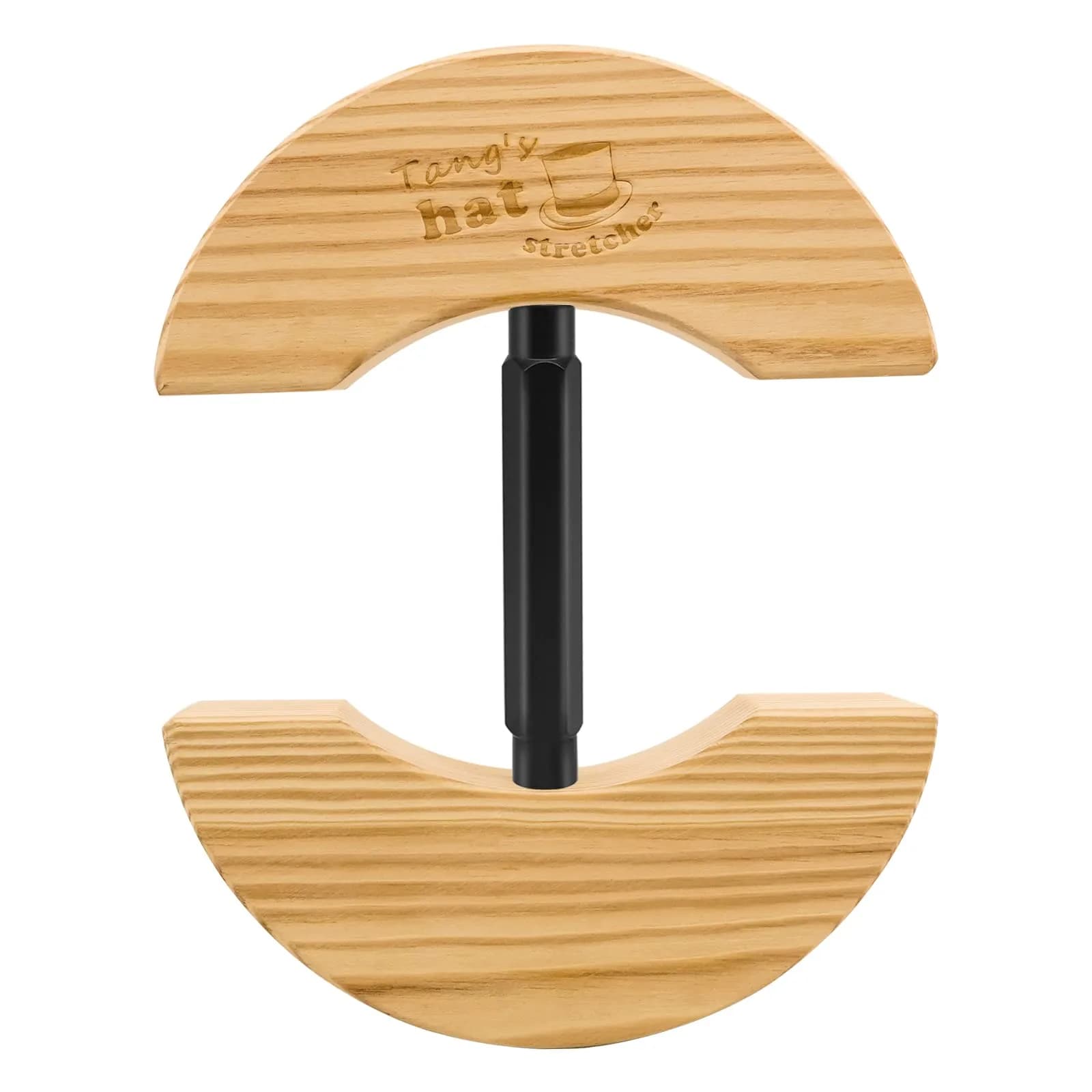Tang's Wooden Hat Stretcher for Fitted Hats, Large Blue | Adjustable Turn Buckle Hat Shaper — Black