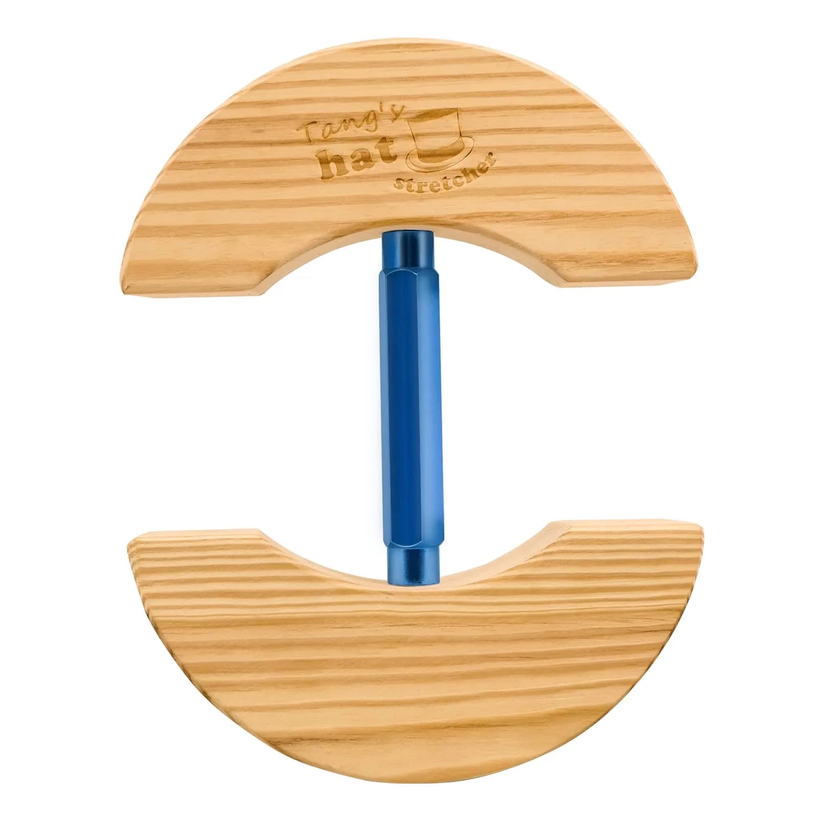 Tang's Wooden Hat Stretcher for Fitted Hats, Large Blue | Adjustable Turn Buckle Hat Shaper - main product image