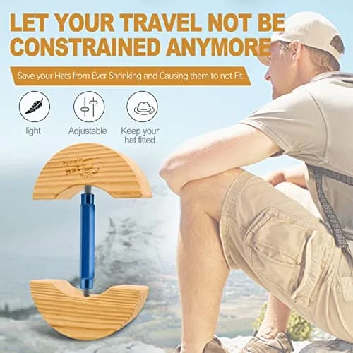 Tang's Wooden Hat Stretcher for Fitted Hats, Large Blue | Adjustable Turn Buckle Hat Shaper thumbnail 4