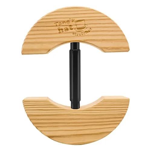 Tang's Black Wooden Hat Stretcher for Fitted Hats, Adjustable Turn Buckle, Large (7.28-9.84") | Keeps Hats in Original Shape thumbnail 1