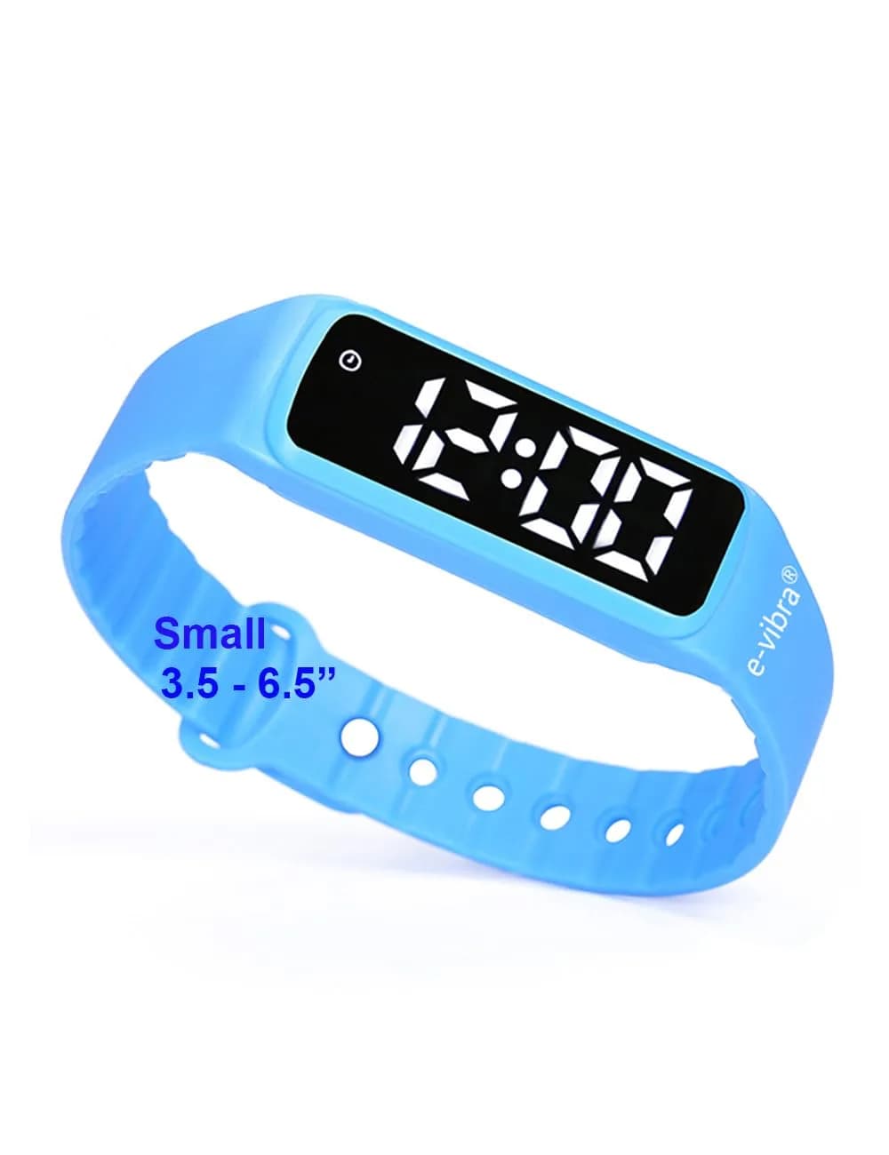 e-vibra Potty Training & Reminder Watch 4-7 Inch Silicone Strap Discreet Vibrating Alarm — Blue