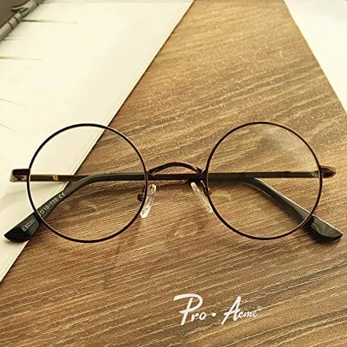 Pro Acme Non Prescription Clear Lens Glasses Retro Small Round Metal Frame (Bronze) | Classic Style & Comfort thumbnail 5