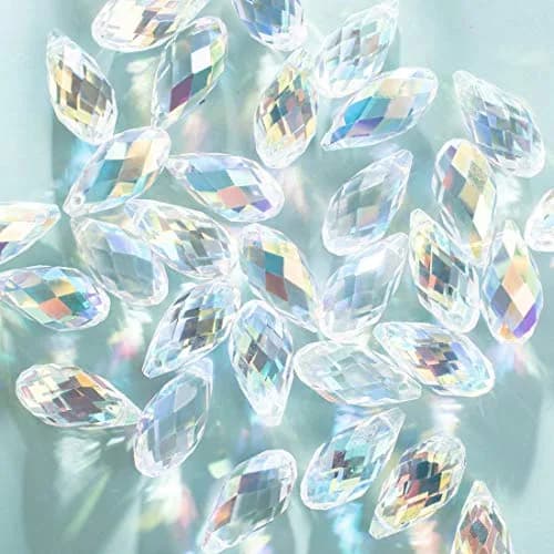 LONGWIN 36pcs AB Teardrop Crystal Beads 10x20mm | Faceted Glass Beads for Jewelry Making thumbnail 2