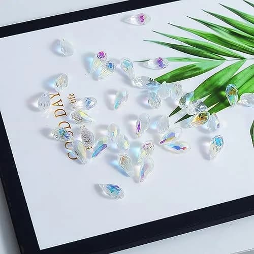 LONGWIN 36pcs AB Teardrop Crystal Beads 10x20mm | Faceted Glass Beads for Jewelry Making thumbnail 3