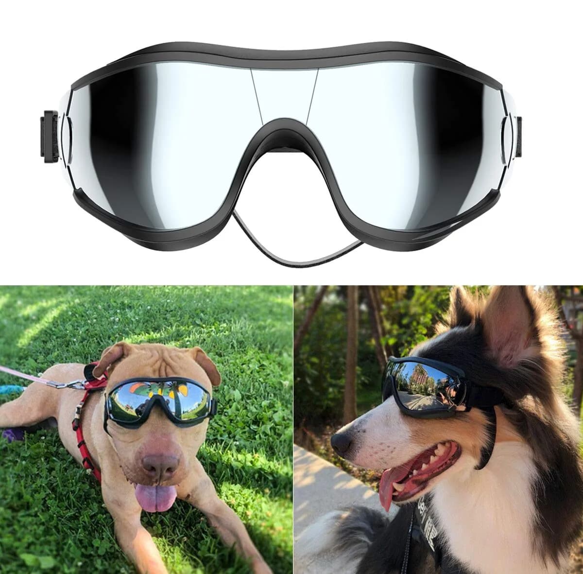 NVTED Dog Sunglasses/Goggles Medium/Large Dog Black | UV Protection Wind Protection Dust Protection