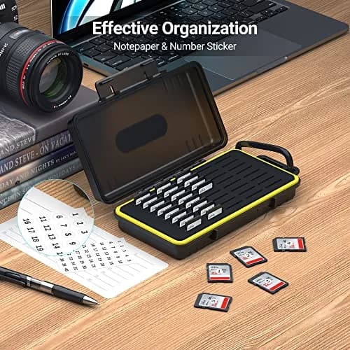 Kiorafoto 40 Slot SD Card Holder 203.4mm (8 inches) | Protects SD, MicroSD, CFexpress Type A, PSV, Switch Cards thumbnail 4