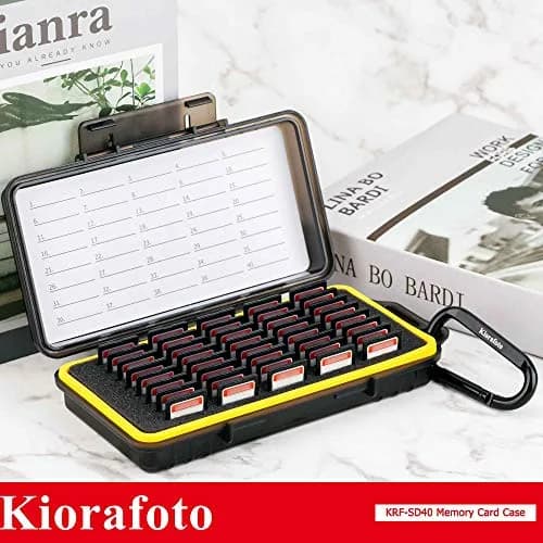 Kiorafoto 40 Slot SD Card Holder 203.4mm (8 inches) | Protects SD, MicroSD, CFexpress Type A, PSV, Switch Cards thumbnail 9