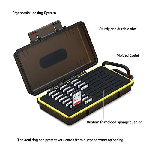 Kiorafoto 40 Slot SD Card Holder 203.4mm (8 inches) | Protects SD, MicroSD, CFexpress Type A, PSV, Switch Cards thumbnail 3