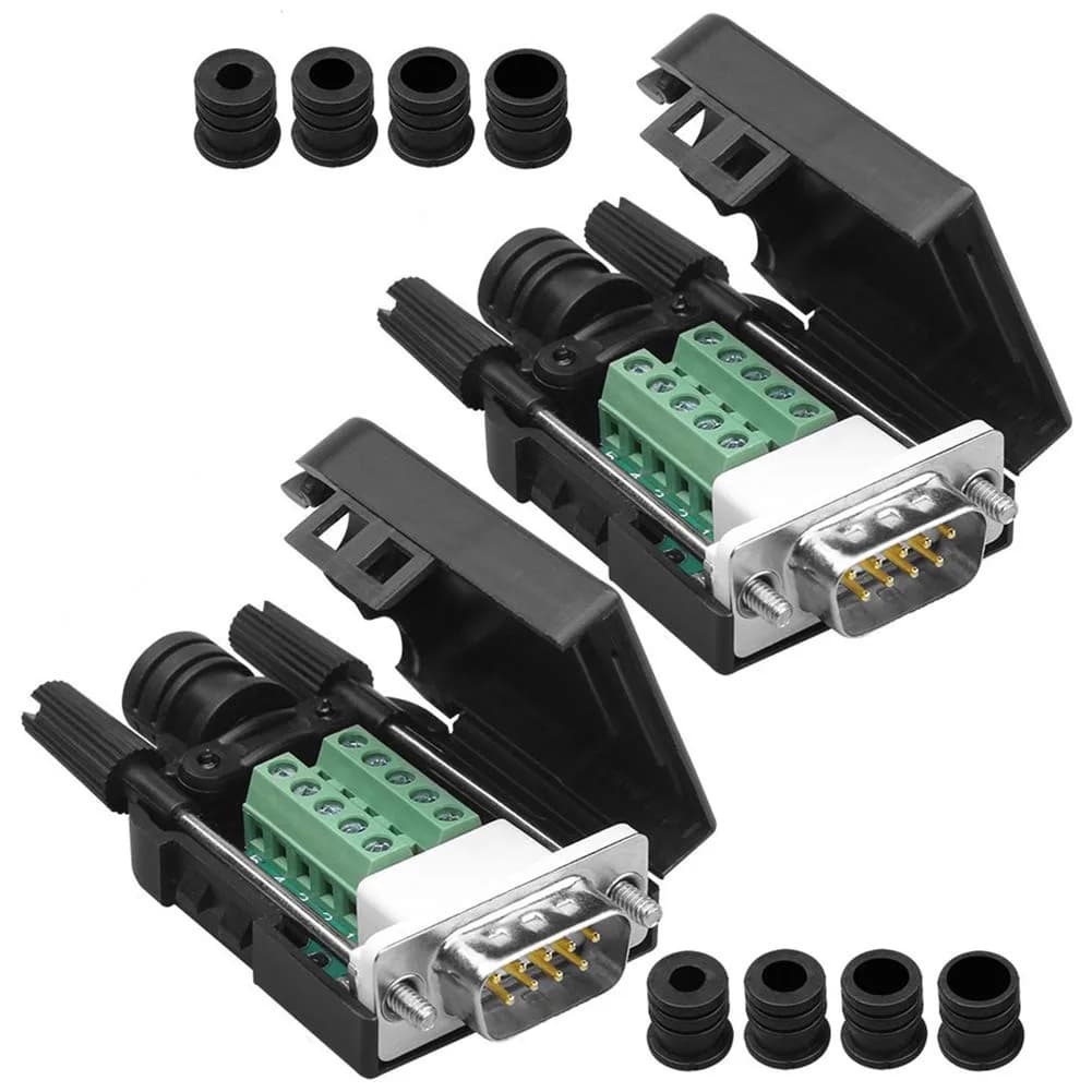 ANMBEST DB9 Solderless Serial to 9-Pin Terminal Adapter (2-Pack, Male) | Connects Legacy Devices to USB