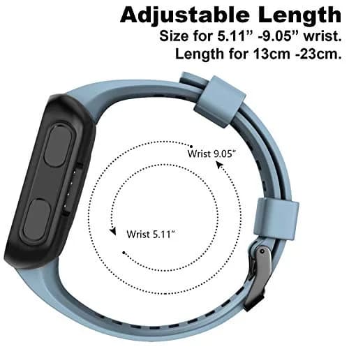 TopPerfekt Silicone Watch Band for Garmin Forerunner 35 | 24mm (0.94 Inch) Slate (Black Buckle) thumbnail 4