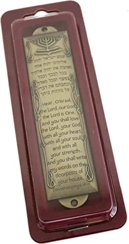Holy Land Market Bronze Shema Mezuzah with Scroll | 12.7 cm (5 inch) thumbnail 3