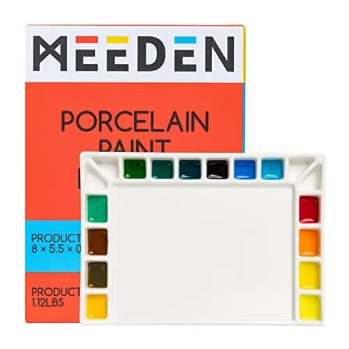 MEEDEN Ceramic Watercolor Paint Palette 18-Well Artist Paint Mixing Tray 21.7cm (0.75in) | Smooth, Non-Staining Porcelain for Vibrant Colors thumbnail 1