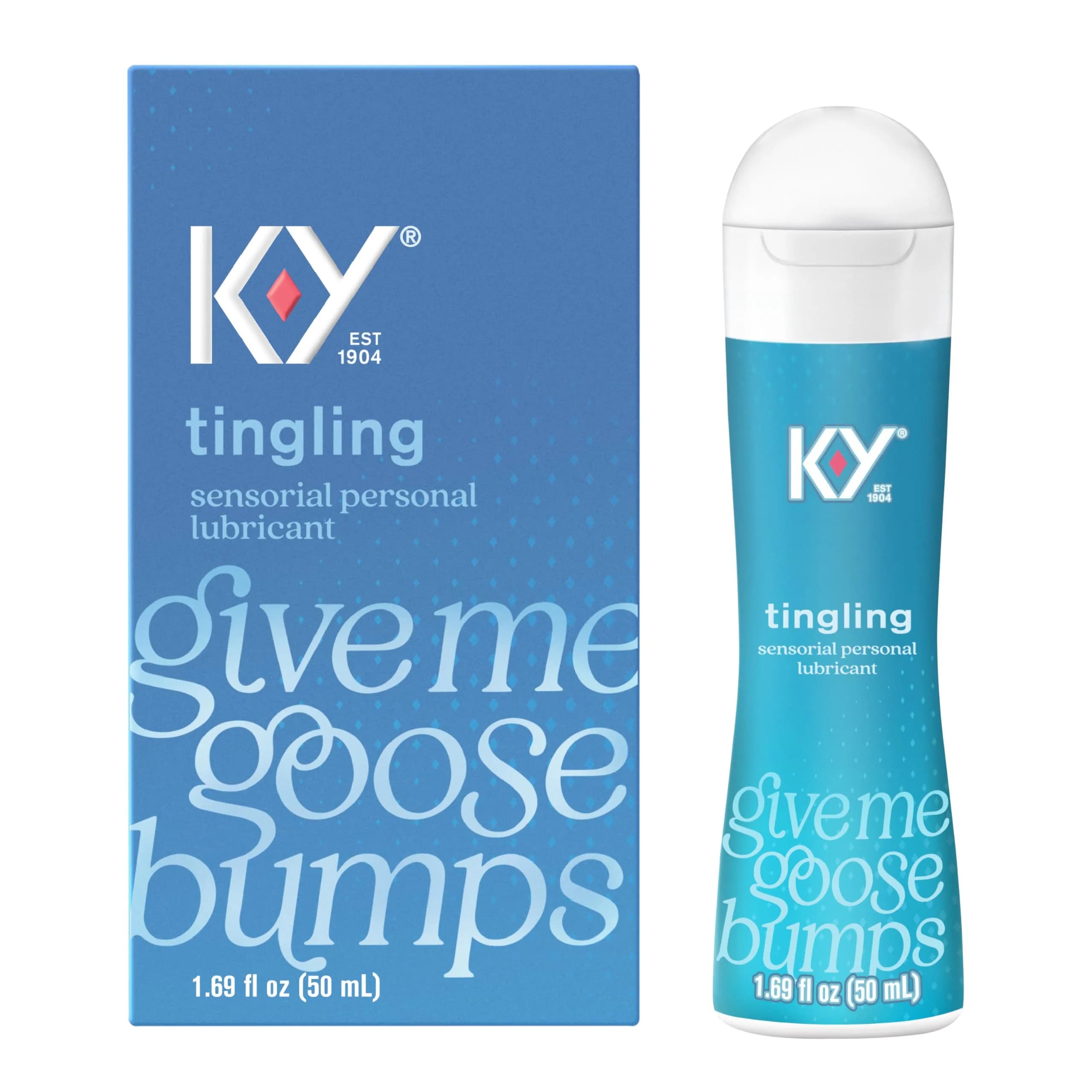 K-Y Tingling Water Based Lube 50ml (1.69 Fl Oz) | Sensorial Personal Lubricant for Men, Women & Couples
