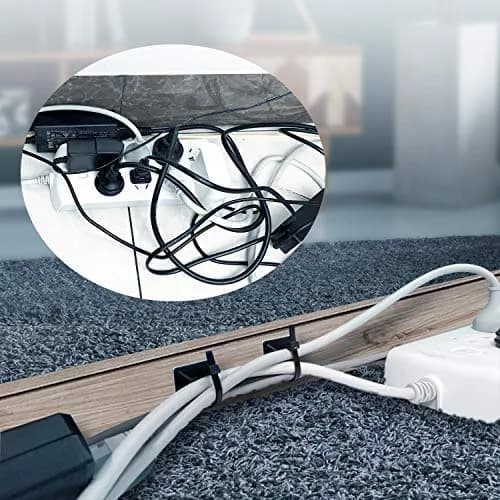 HUASAI White 100 Pack Zip Tie Mounts with 7.8" Cable Ties | Organize Wires Under Desks & Walls thumbnail 4