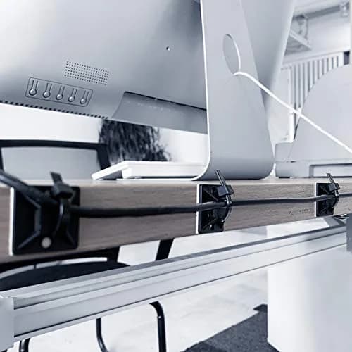 HUASAI White 100 Pack Zip Tie Mounts with 7.8" Cable Ties | Organize Wires Under Desks & Walls thumbnail 7