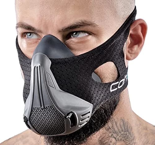 coher Workout Mask Breathing Mask for Men and Women - Adjustable Resistance Levels - Increase Lung Capacity and Endurance - Ideal for Jogging, Sports, Cycling, Fitness thumbnail 1