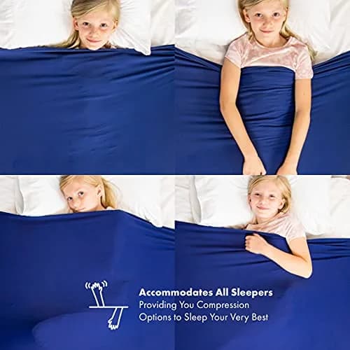 Harkla Compression Sheet for Kids - Queen Size Breathable & Stretchy Sensory Bedsheet for Calming Sleep thumbnail 4