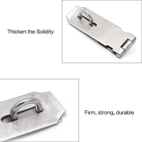 VIDYSUFYR 3 Inch Stainless Steel Padlock Hasp Latch 2-Pack | Heavy Duty Security for Gates & Doors thumbnail 4