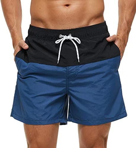 SILKWORLD Men's Swim Trunks Quick Dry Bathing Suit, Black, M | Lightweight, Fast Dry, Adjustable Waist thumbnail 1