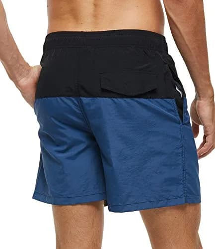 SILKWORLD Men's Swim Trunks Quick Dry Bathing Suit, Black, M | Lightweight, Fast Dry, Adjustable Waist thumbnail 2