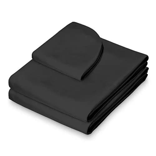 Saloniture 3-Piece Microfiber Massage Table Sheet Set - Premium Facial Bed Cover - Includes Flat and Fitted Sheets with Face Cradle Cover - Black | Ultra-Light Microfiber Comfort thumbnail 2
