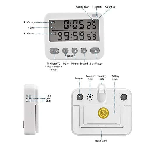 VOBRAMY Timer 25, 5 Min Adjustable | Pomodoro Technique Work & Kitchen Timer thumbnail 6