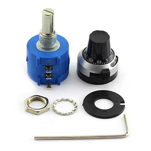 RLECS 3590S-2-502L 5K Ohm Potentiometer 10-Turn Wirewound with Rotary Dial Knob | Precision Adjustable Resistor thumbnail 1