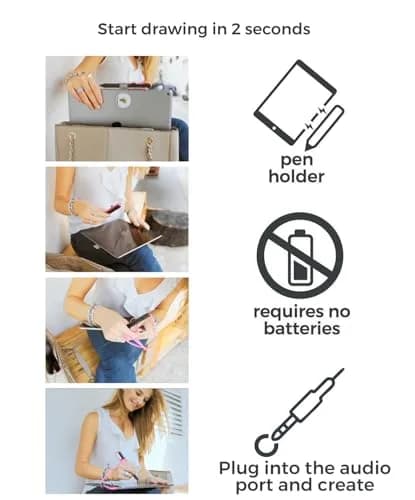 SonarPen Pressure Sensitive Stylus for iPhone, Android & Switch | Compatible with Apple iPad, Galaxy, Switch, Capacitive Touch thumbnail 4