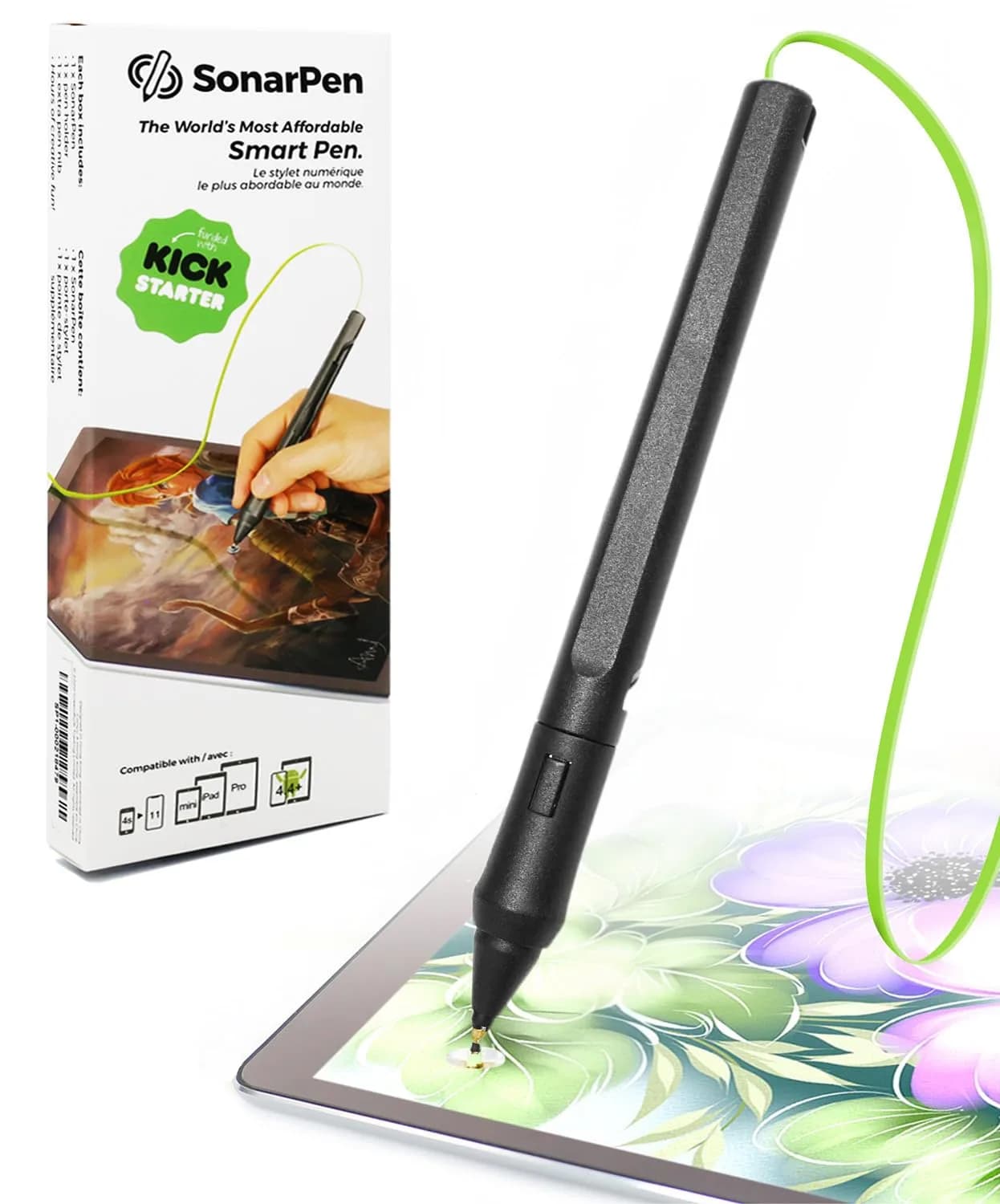 SonarPen Pressure Sensitive Stylus Neon-Green | Compatible with iPhone, Android & Switch — Neon-Green