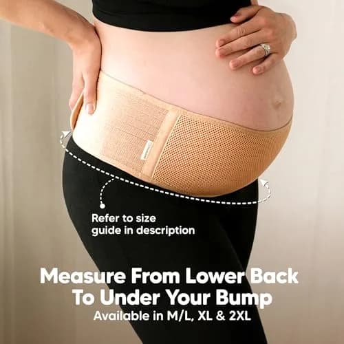 KeaBabies Maternity Belly Band Classic Ivory XL | 360° Ergonomic Support for Pregnancy thumbnail 5