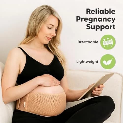 KeaBabies Maternity Belly Band Classic Ivory XL | 360° Ergonomic Support for Pregnancy thumbnail 2